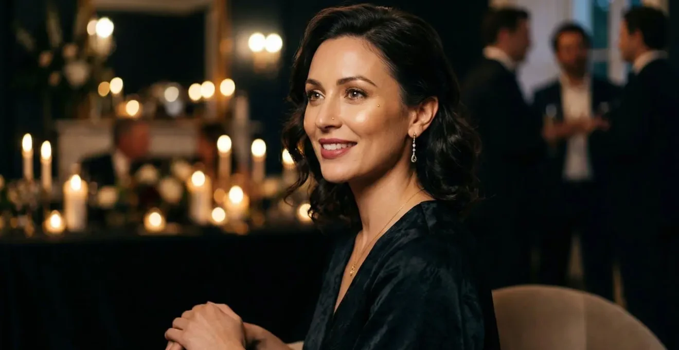 Portrait élégant d'une femme avec piercing facial et maquillage de soirée sophistiqué