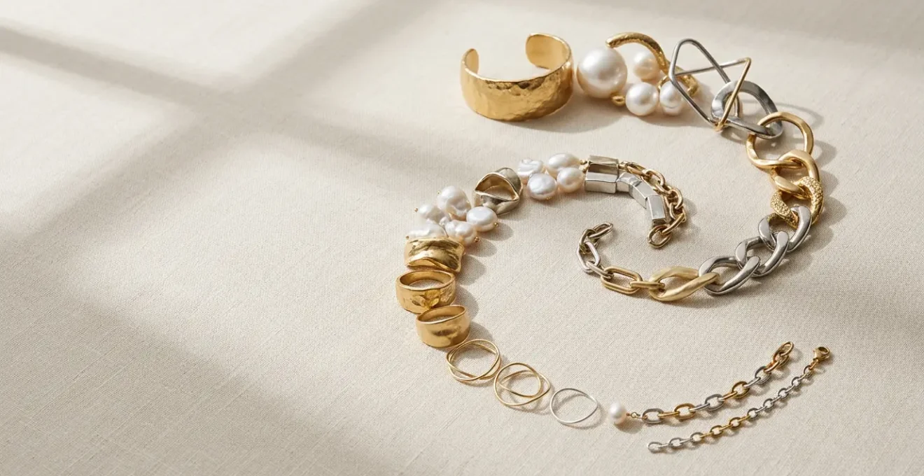 Composition artistique de bijoux tendance pour la rentrée